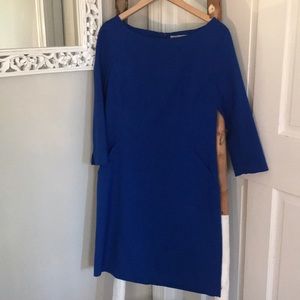 Bright blue long-sleeve Gap shift dress